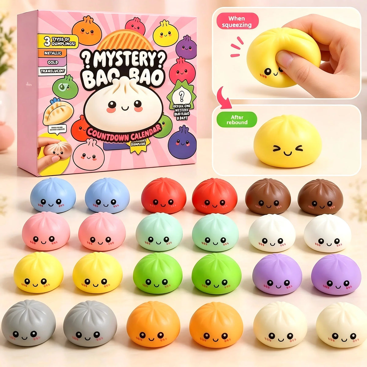 Nee Doh – Squishies surprise et calendriers – vue 13 | BubuKawaii