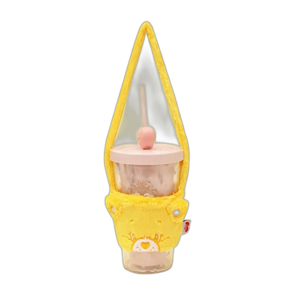 Packshot – porte-gobelet en peluche Bisounours (Care Bears) jaune à bandoulière