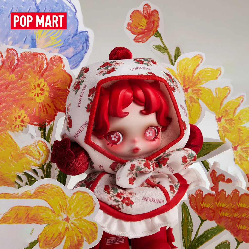 Pendentif peluche – Skullpanda Amid Flowers – vue 3 | BubuKawaii