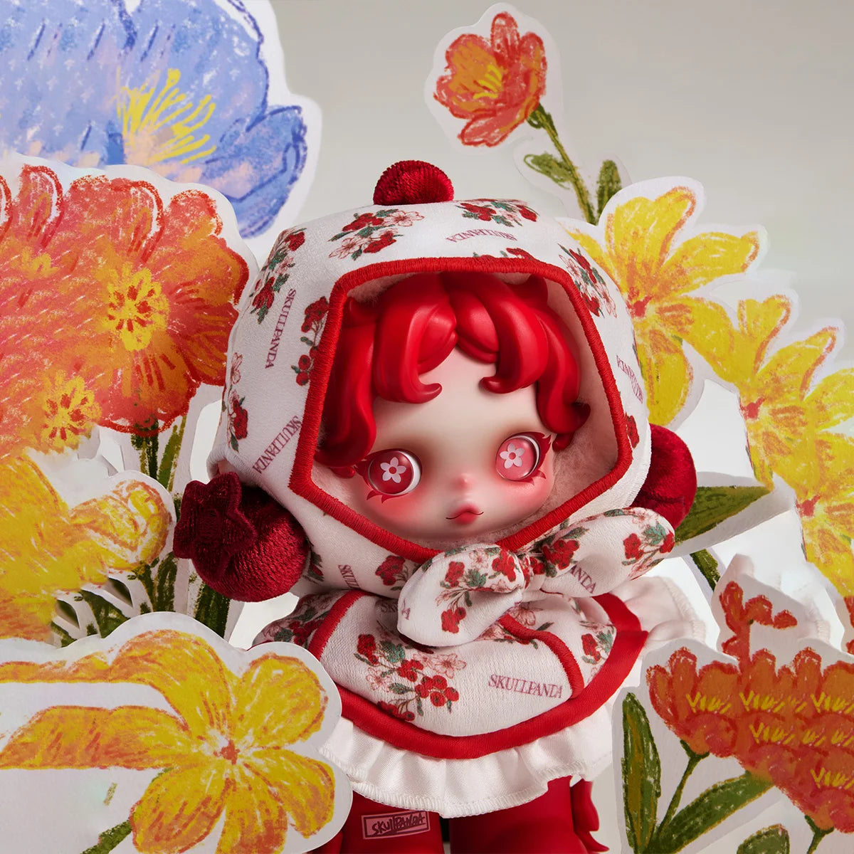 Pendentif peluche – Skullpanda Amid Flowers – vue 5 | BubuKawaii