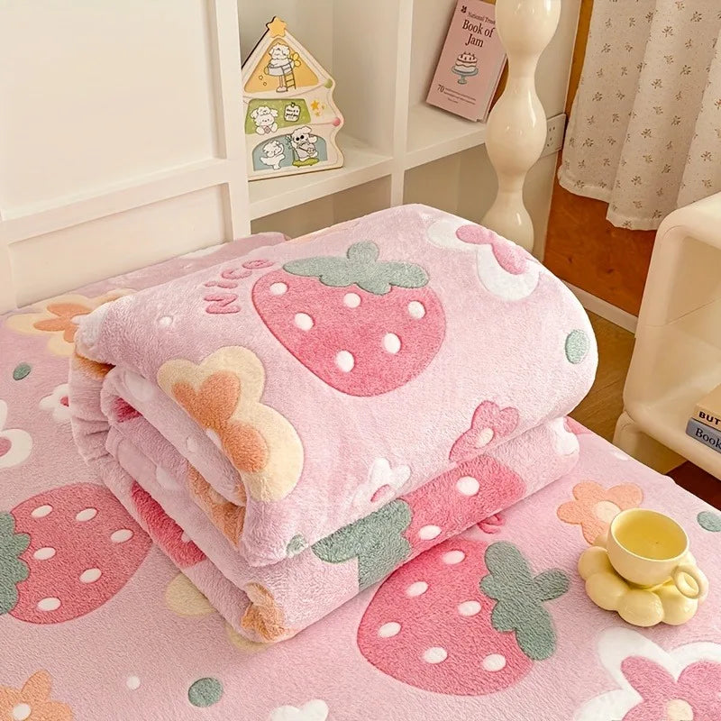 Plaid flanelle fraises et fleurs – 6 motifs, 5 tailles | BubuKawaii