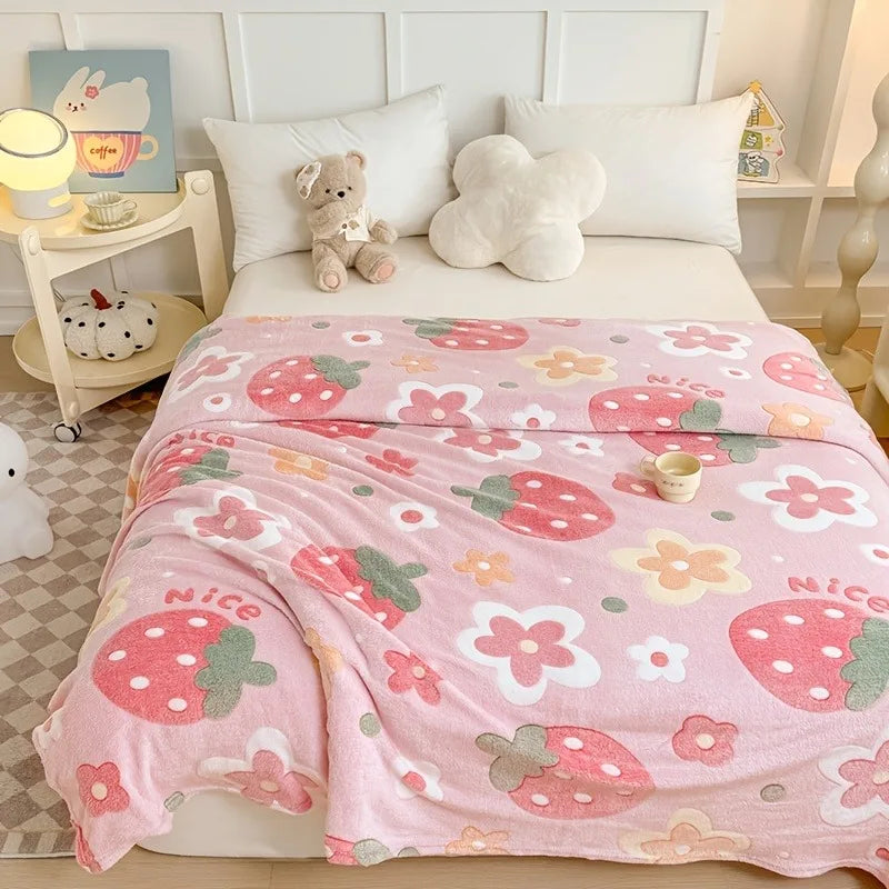 Plaid flanelle fraises et fleurs – 6 motifs, 5 tailles – vue 2 | BubuKawaii