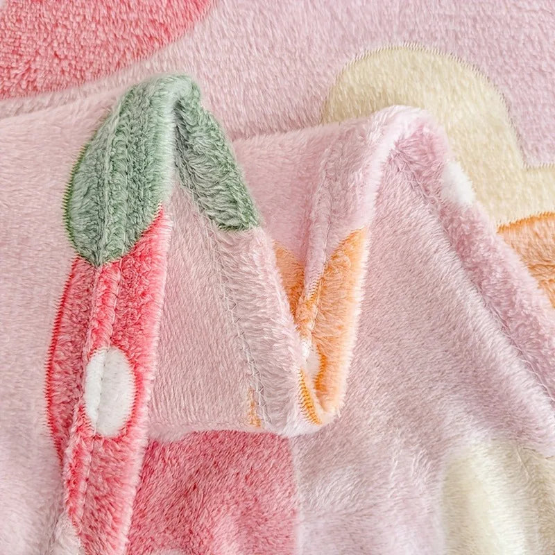 Plaid flanelle fraises et fleurs – 6 motifs, 5 tailles – vue 4 | BubuKawaii