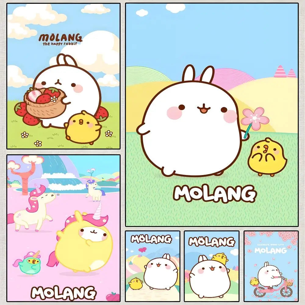 Poster mural Molang – Autocollant PP, 5 formats | BubuKawaii