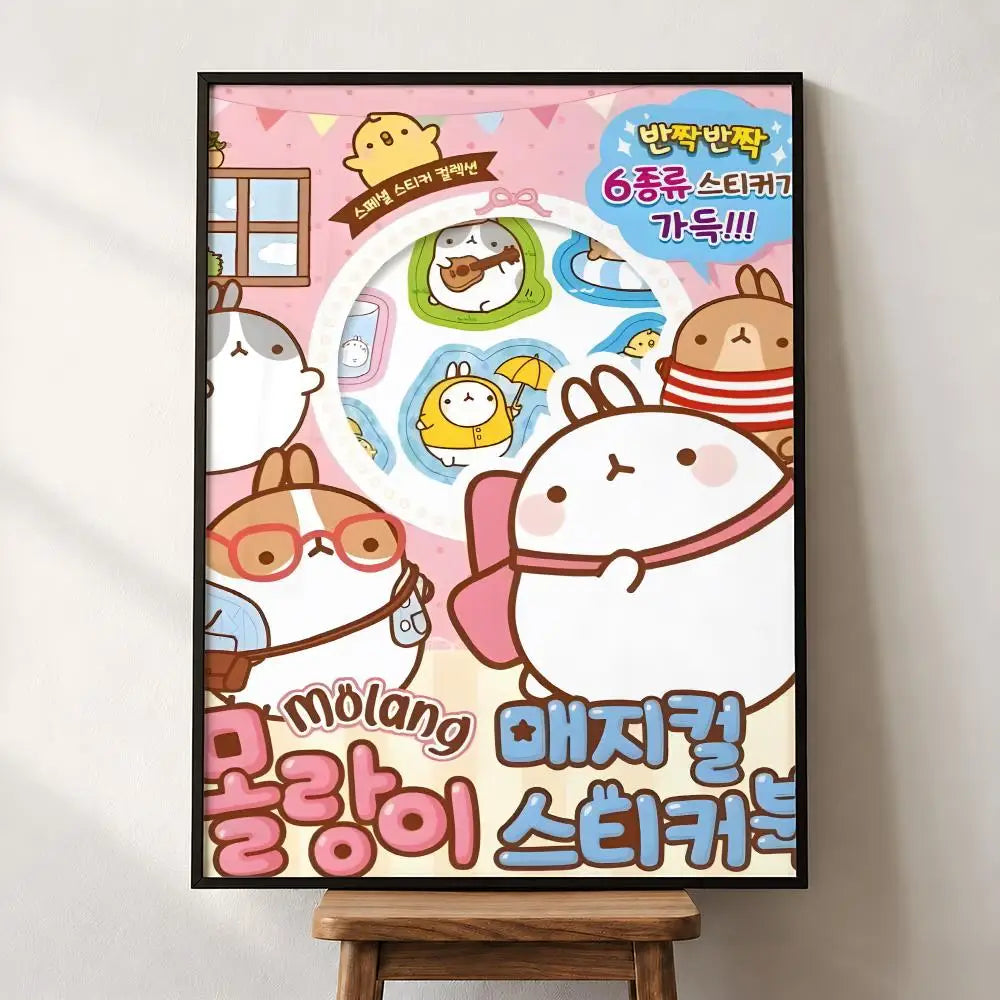Poster mural Molang – Autocollant PP, 5 formats – vue 12 | BubuKawaii