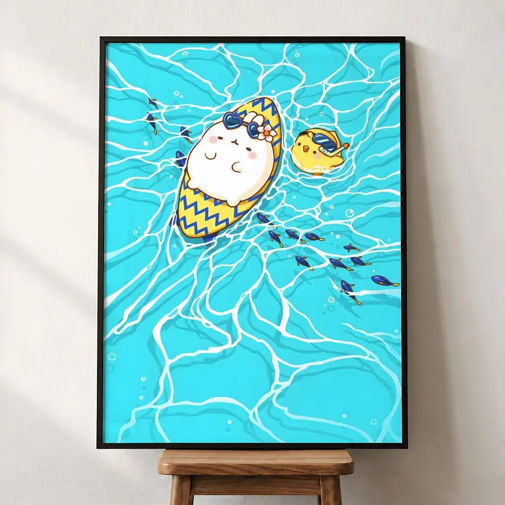 Poster mural Molang – Autocollant PP, 5 formats – vue 17 | BubuKawaii
