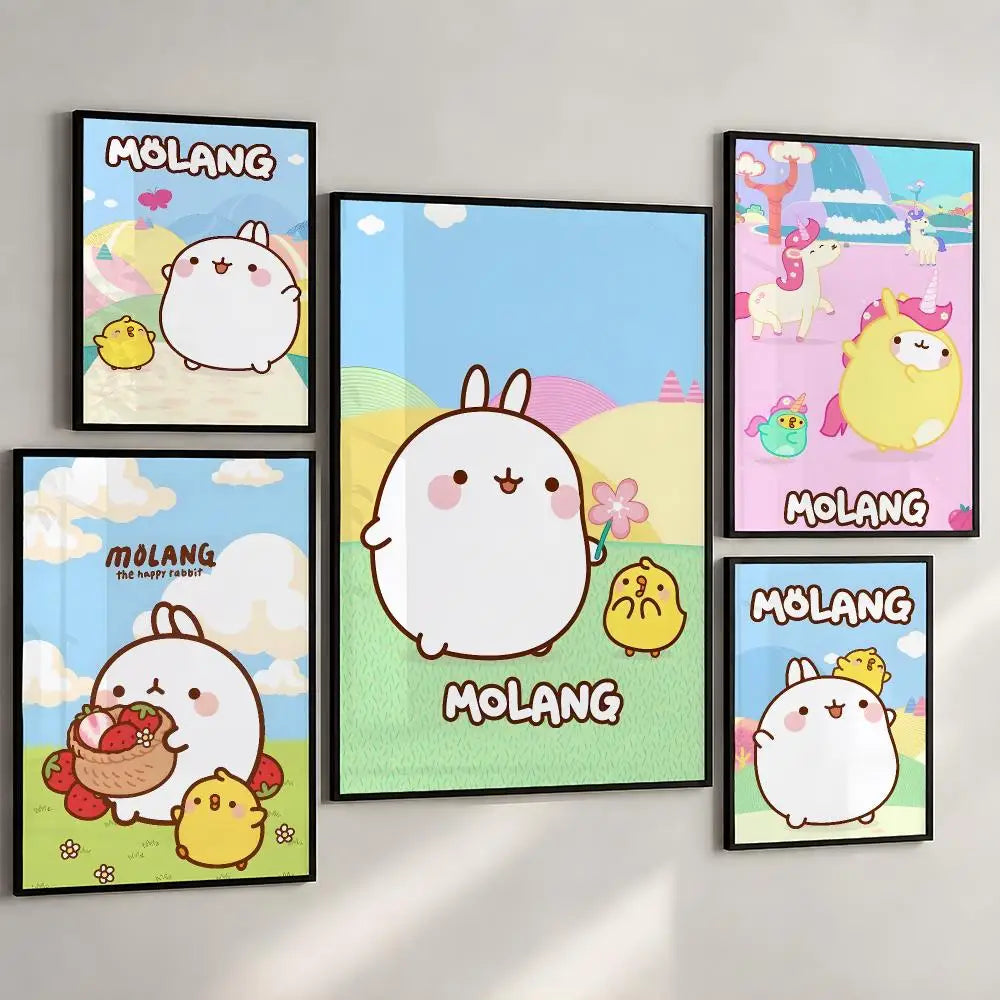 Poster mural Molang – Autocollant PP, 5 formats – vue 2 | BubuKawaii