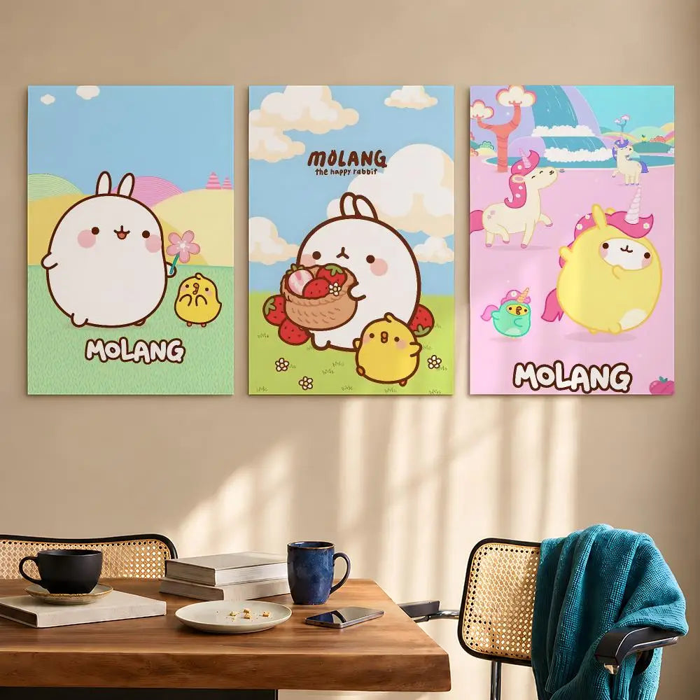 Poster mural Molang – Autocollant PP, 5 formats – vue 3 | BubuKawaii