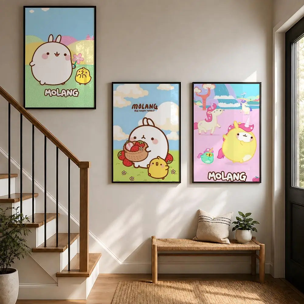 Poster mural Molang – Autocollant PP, 5 formats – vue 4 | BubuKawaii