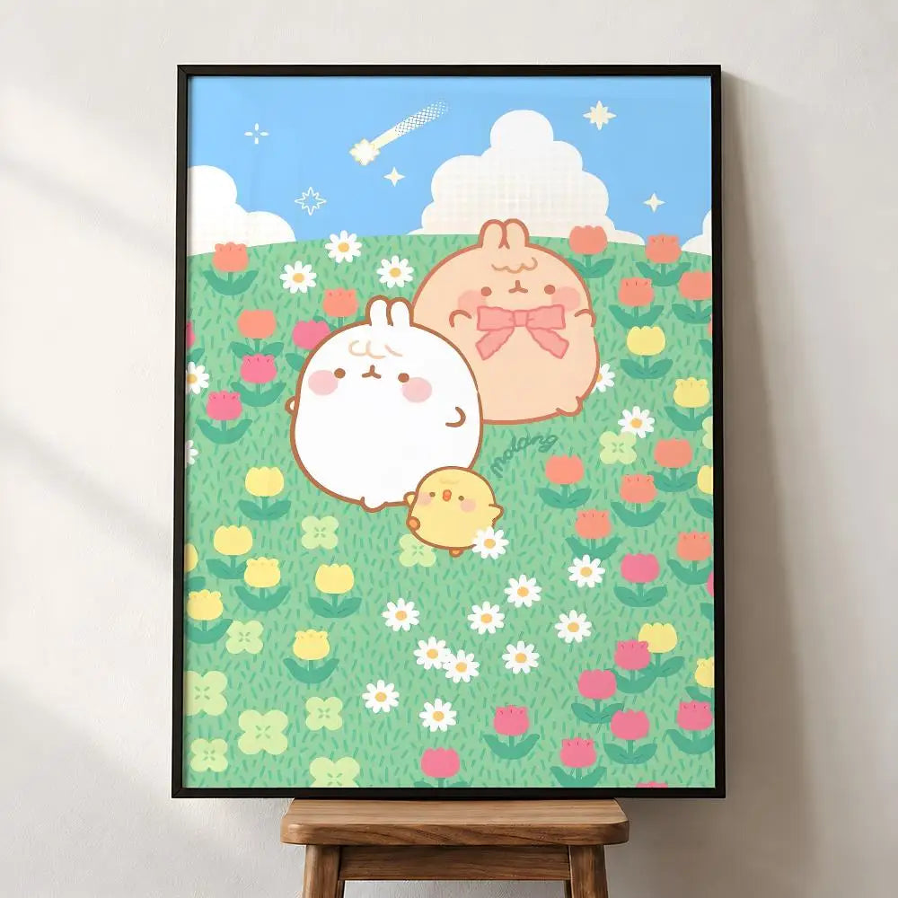 Poster mural Molang – Autocollant PP, 5 formats – vue 9 | BubuKawaii