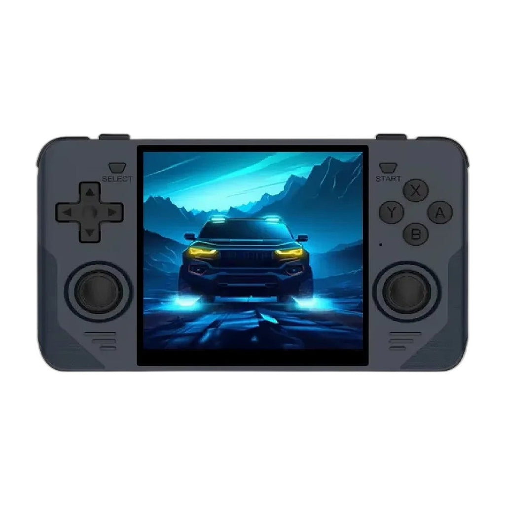 Packshot – console Powkiddy RGB30 bleue, écran carré 4 pouces