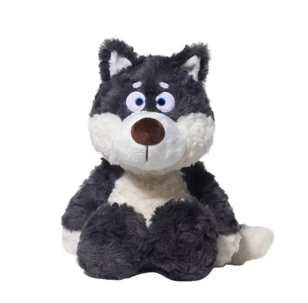 Peluche loup gris kawaii 40cm sur fond blanc — vue principale | MBK