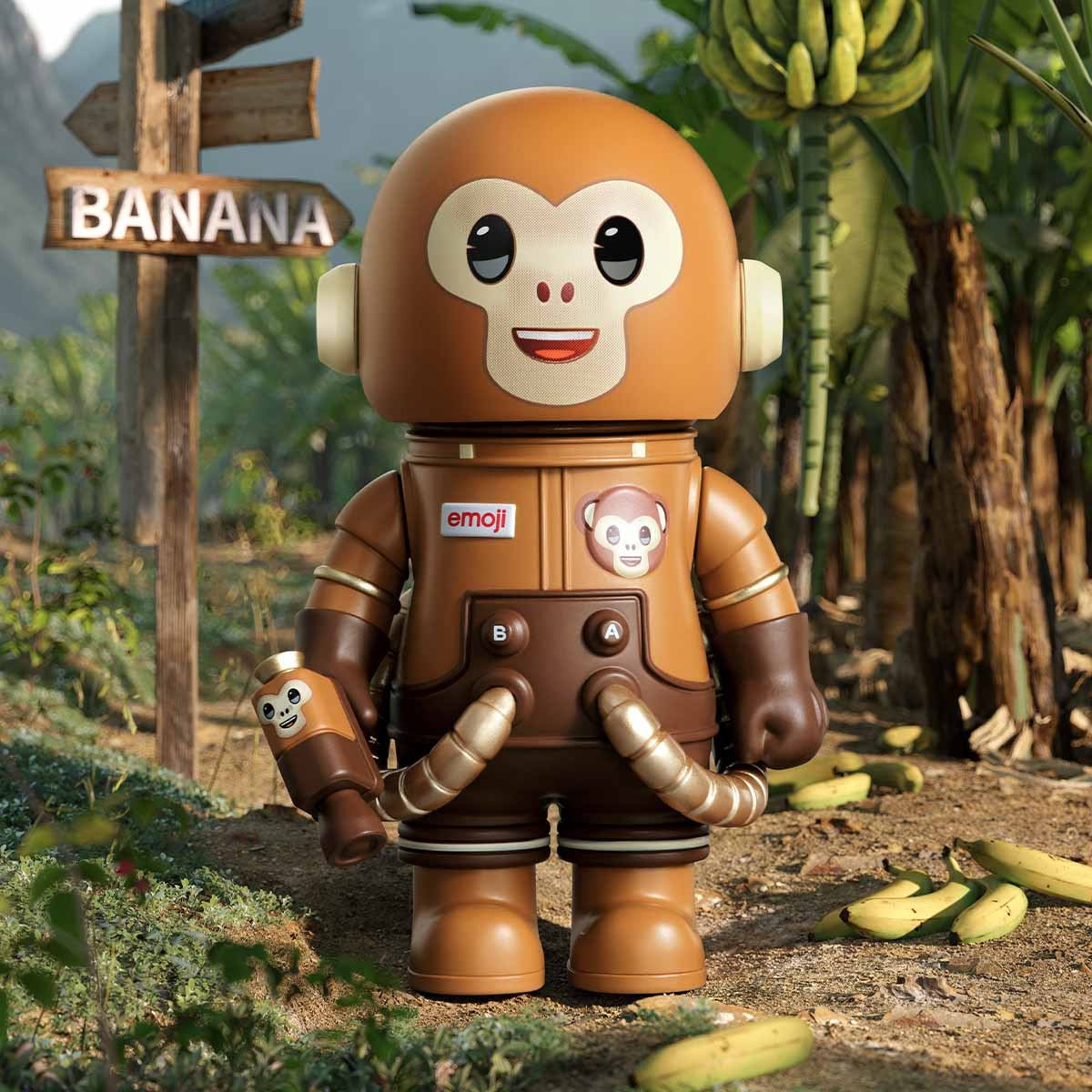 Figurine Mega Space Molly 100 % × Emoji – vue 5