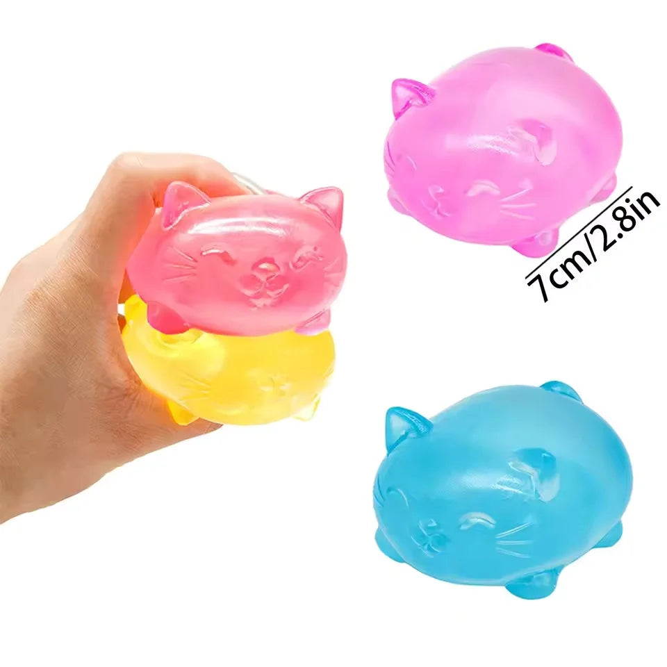 Squishy chat translucide – Jouet anti-stress 7 cm – vue 3 | BubuKawaii