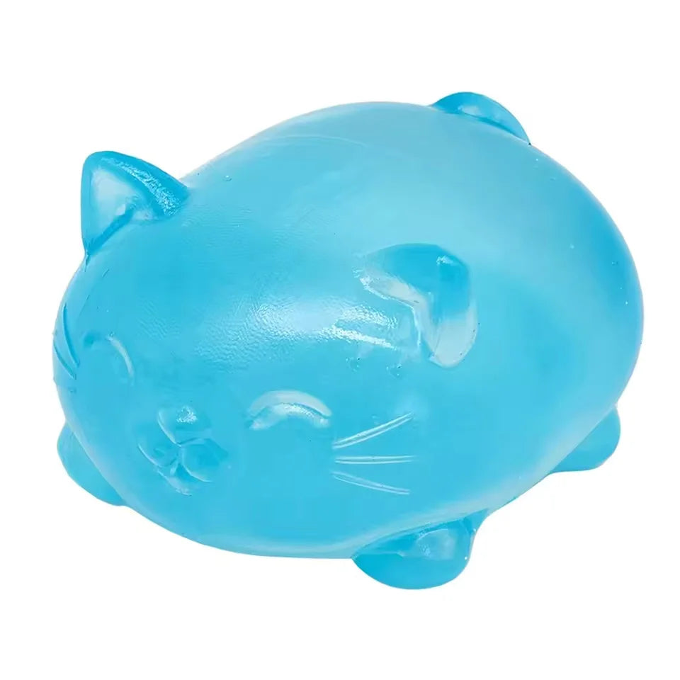 Squishy chat translucide – Jouet anti-stress 7 cm – vue 4 | BubuKawaii