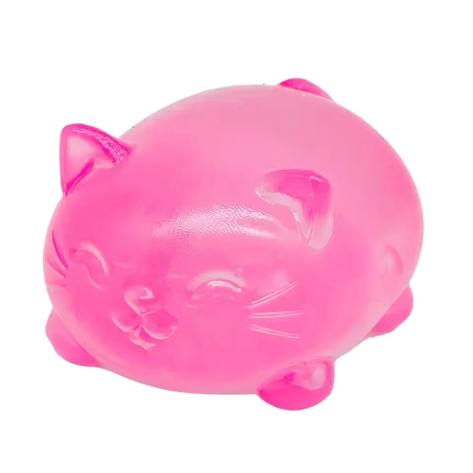 Squishy chat translucide – Jouet anti-stress 7 cm – vue 5 | BubuKawaii