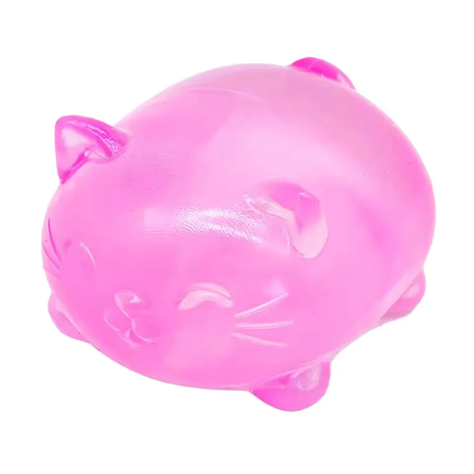 Squishy chat translucide – Jouet anti-stress 7 cm – vue 6 | BubuKawaii