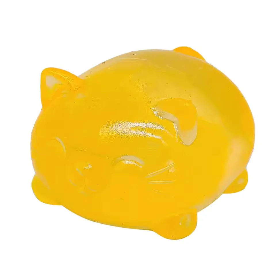 Squishy chat translucide – Jouet anti-stress 7 cm – vue 7 | BubuKawaii