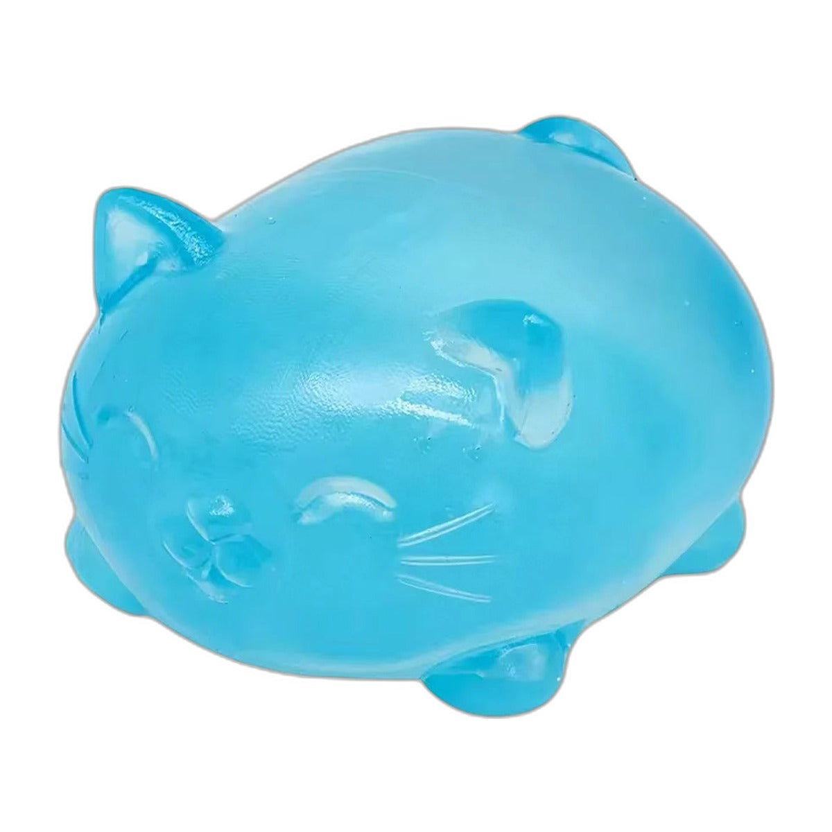 Packshot – squishy chat translucide bleu