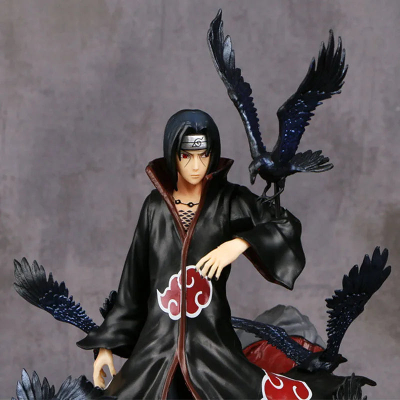 Statue Itachi Uchiha – 28 cm, corbeaux et flammes – vue 7 | BubuKawaii