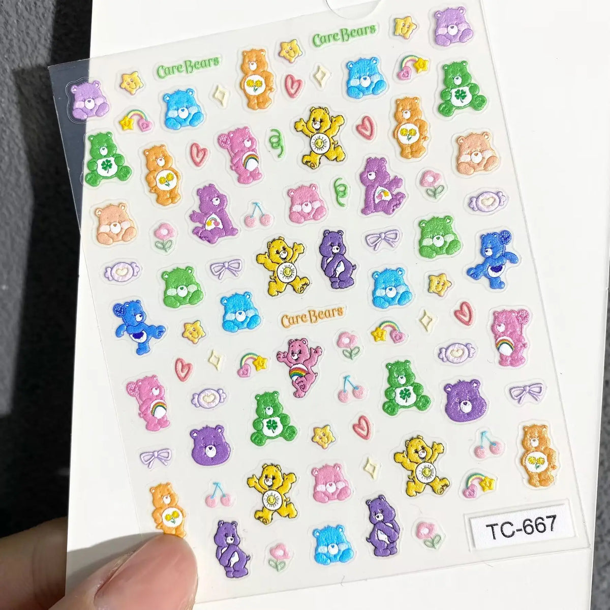 Stickers ongles 3D en relief – Bisounours – vue 7 | BubuKawaii
